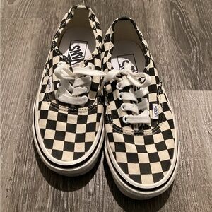 Vans Checkerboard Low-Top Sneakers — Black & White